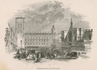 Westminster Hall und neues Palace of Westminster, London von English School