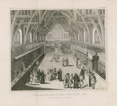 Westminster Hall zur Gerichtszeit, um 1770 von English School