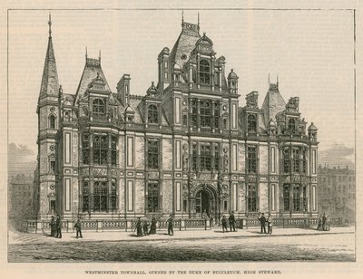 Westminster Town Hall, eröffnet vom Duke of Buccleuch, High Steward von English School