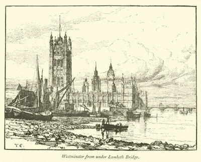 Westminster von unter der Lambeth-Brücke von English School