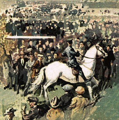 Weißes Pferd beim Pokalfinale 1923 in Wembley von English School