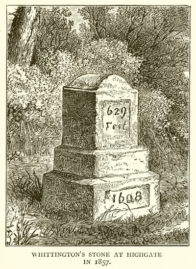 Whittingtons Stein in Highgate, 1857 von English School