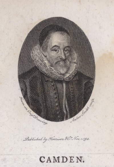 William Camden, englischer Antiquar, Historiker und Geograph (Stich) von English School