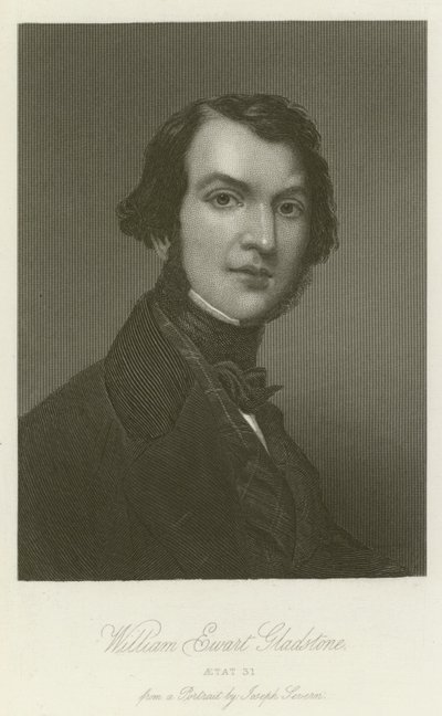 William Ewart Gladstone, im Alter von 31 (Stich) von English School