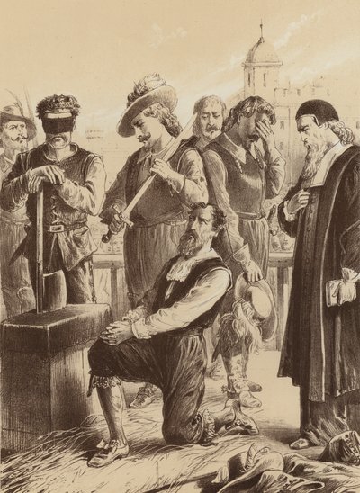 William Viscount Stafford, "Er kniete vor dem Block nieder" von English School