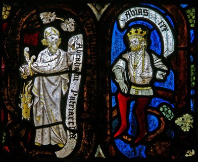 Fenster Ew, Jessebaum-Figuren: Abraham und Abias von English School