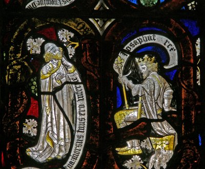 Fenster Ew, Jessebaum-Figuren: ein Prophet und Josaphat (sic) von English School
