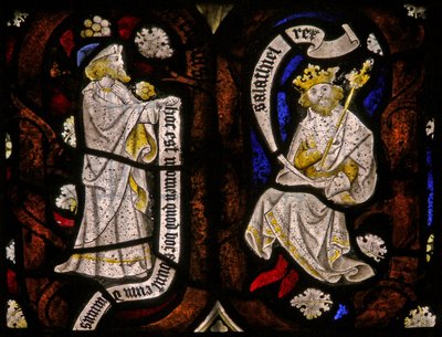 Fenster Ew, Jessebaum-Figuren: Prophet und Salathiel von English School