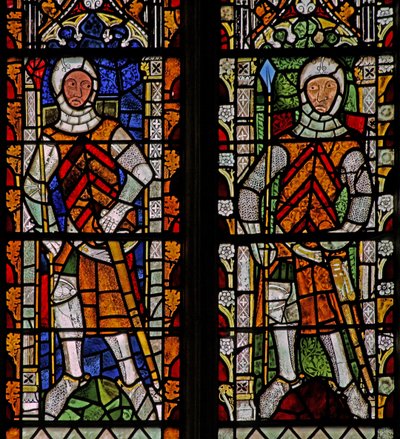 Fenster s4, William Lord de la Zouche und Gilbert I de Clare darstellend von English School