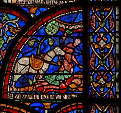 Fenster s7, Szene aus einem St. Thomas Becket Wunderfenster: William von Gloucester wird begraben, aber seine Stimme wird gehört von English School
