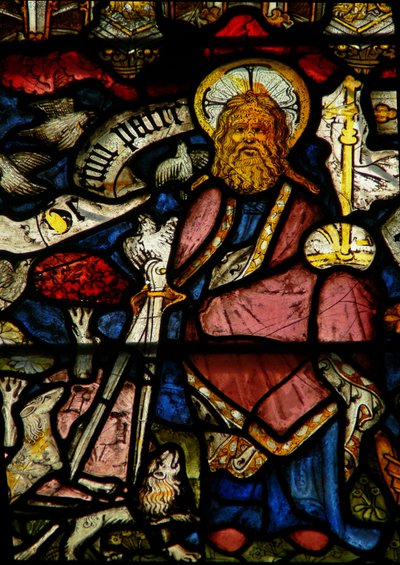 Fenster w24 mit dem Te Deum - Gott, der Vater und Schöpfer von English School