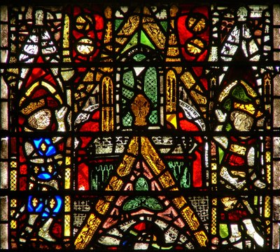 Fenster w42 mit Baldachin und königlichen Seitenfiguren von English School