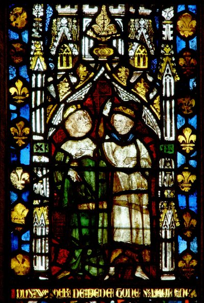 Fenster mit zwei Figuren von English School