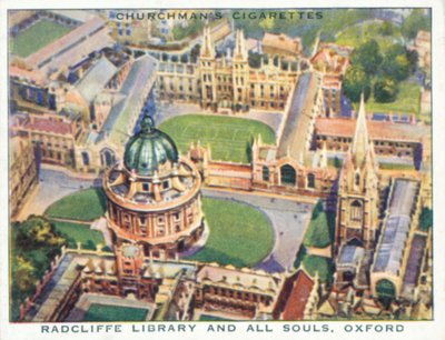 Wings Over The Empire: Radcliffe Library und All Souls, Oxford (Farblithographie) von English School
