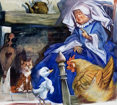 Frau mit Nutztieren von English School