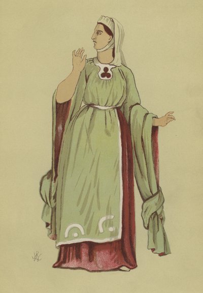 Frauenkostüm aus der Regierungszeit von Heinrich I von English School