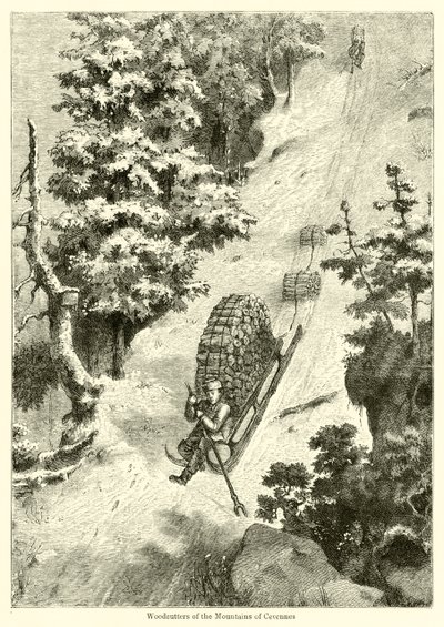 Holzfäller der Cevennen (Gravur) von English School