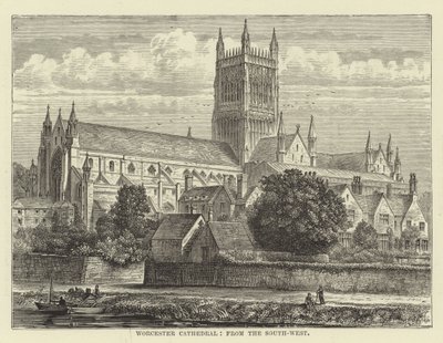 Worcester Kathedrale, von Südwesten von English School