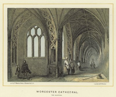 Worcester Kathedrale, die Kreuzgänge von English School
