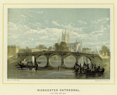 Worcester Kathedrale, Ansicht vom Kai von English School