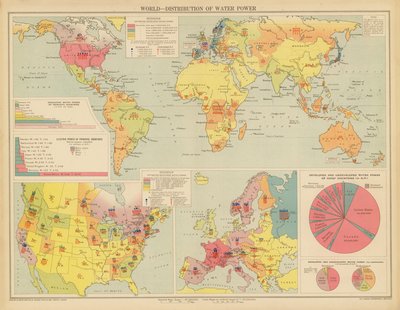 Welt, Verteilung der Wasserkraft von English School