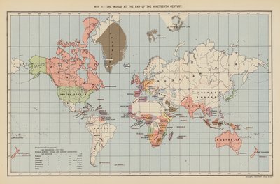 Welt am Ende des neunzehnten Jahrhunderts von English School