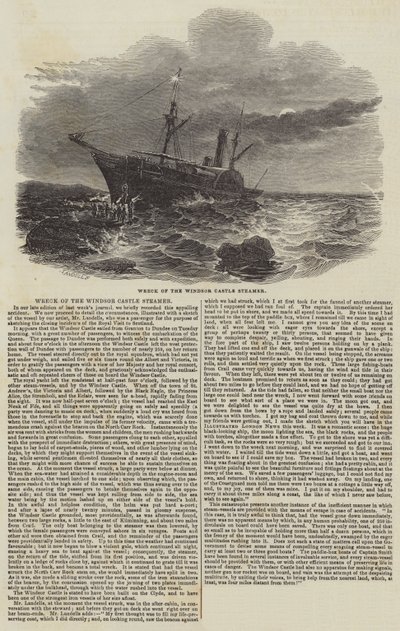 Wrack des Dampfers Windsor Castle von English School
