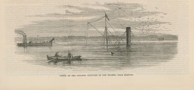 Wrack des Dampfers Batavier in der Themse von English School