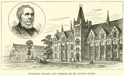 Yorkshire College und Porträt von Sir Edward Baines von English School