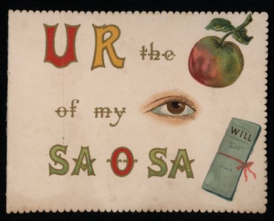 Du bist der Apfel meines Auges, Grußkarte von English School