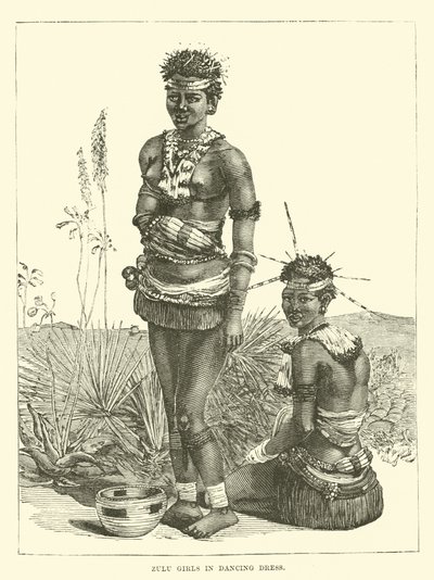 Zulu-Mädchen im Tanzkleid von English School