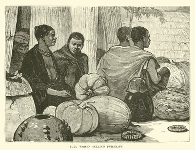 Zulu-Frauen verkaufen Kürbisse von English School