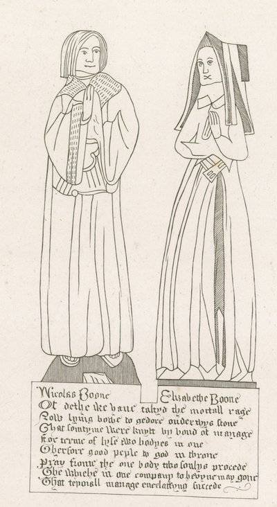 Statue, Grab von Nicholas Boone und Elizabeth Boone von English School