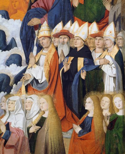 Heilige und Bischöfe, Detail aus der Krönung der Jungfrau von Enguerrand Quarton