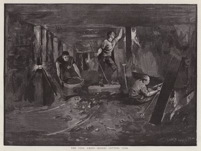 Bergleute arbeiten unter Tage an der Kohlenfront von Enoch Ward