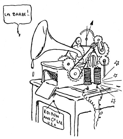 Edison-Phonograph-Karikatur von Enzo Manfredini