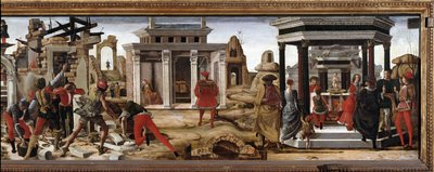 Griffoni-Polyptychon: Predella mit der Geschichte von St. Vincent Ferrer von Ercole de Roberti