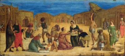 Das Sammeln des Manna in der Wüste Sinai von Ercole de Roberti