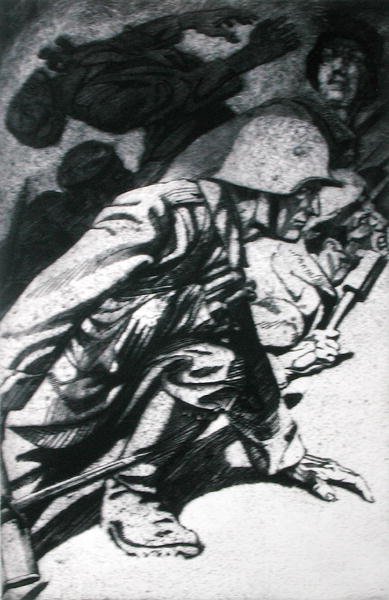 Der Sturm, Illustration aus einem Druckfolio veröffentlicht in Leipzig von Erich Erler