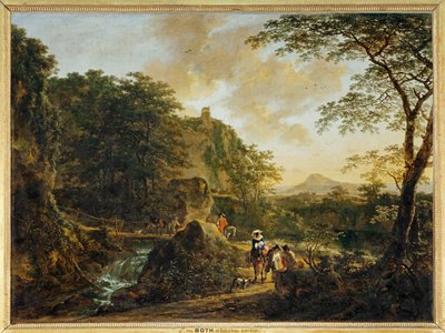 Landschaft mit Reisenden von Erich Lessing