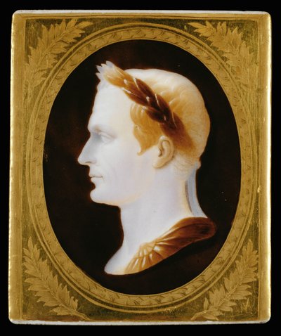 Porzellanplakette zeigt Julius Caesar von Erich Lessing