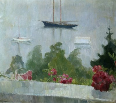 Das Boot, Blumen auf der Veranda von Erik Theodor Werenskiold