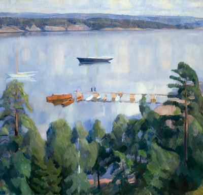 Blick von Lysaker Richtung Bygdoy von Erik Theodor Werenskiold