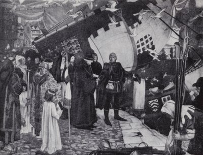 Der in Italien geborene englische Entdecker John Cabot, der die nordamerikanische Küste entdeckte von Ernest (after) Board