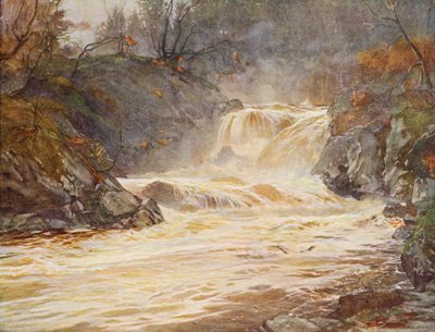 Die Wasserfälle von Lochay bei Hochwasser von Ernest Edward Briggs