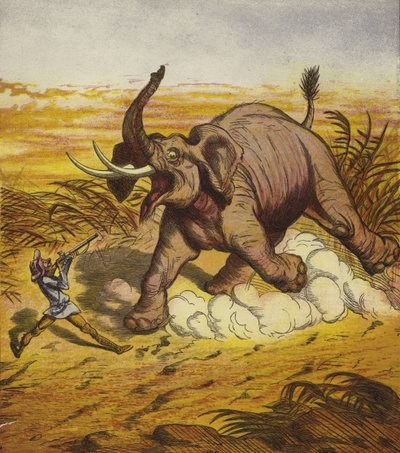 Jim Bold jagt einen Elefanten von Ernest Henry Griset