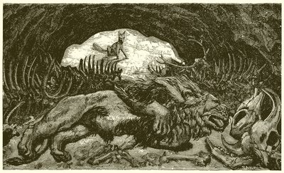 Der Fuchs und der kranke Löwe von Ernest Henry Griset