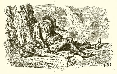 Die Heuschrecken und die Grille von Ernest Henry Griset
