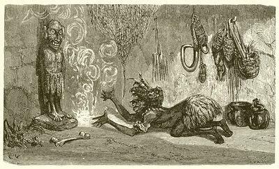 Der Mann und sein hölzerner Gott von Ernest Henry Griset