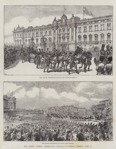 Das Jubiläums-Dankfest der Königin in London, Dienstag, 21. Juni von Ernest Henry Griset